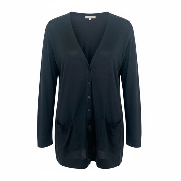 Eileen Fisher Silk Cardigan Top Size Small Charcoal Gray Lightweight Fine Knit - Picture 1 of 8